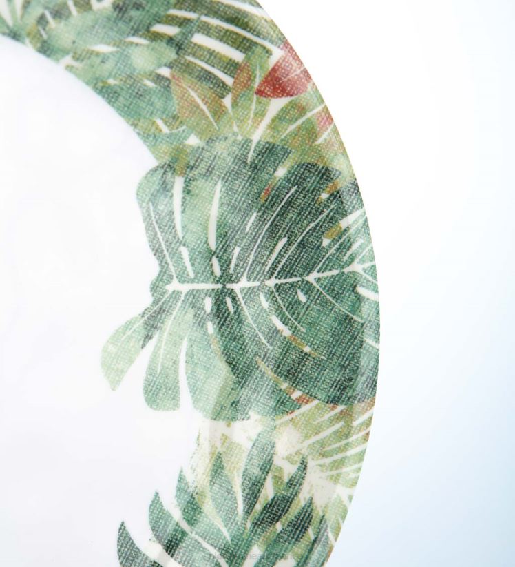 Plow & Hearth saisonniers et cadeaux assiettes de sécurité extérieures en mélamine colorée, ensemble de 6 0BNZ3081