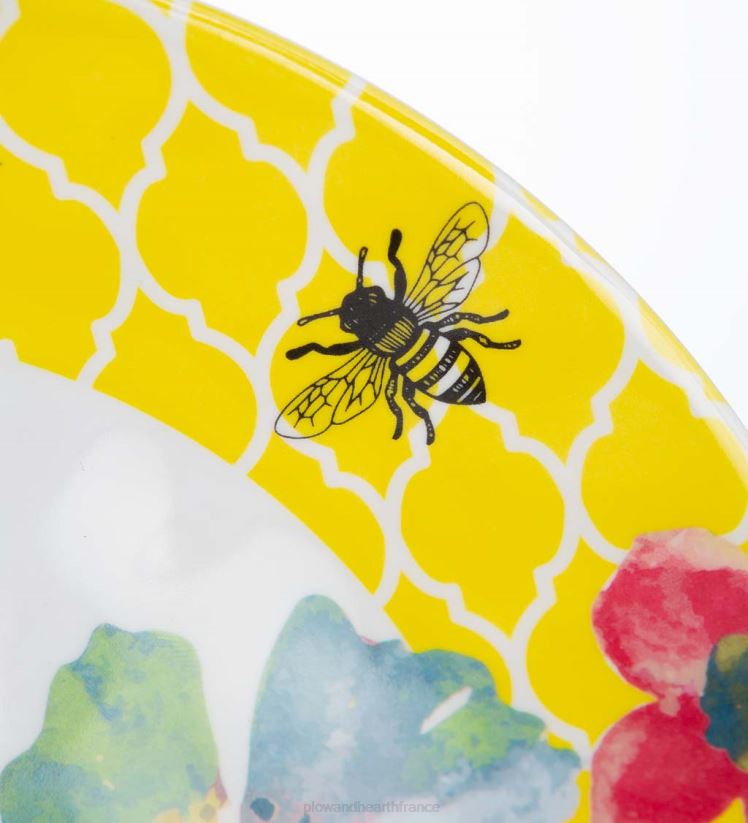 Plow & Hearth saisonniers et cadeaux assiettes de sécurité extérieures en mélamine colorée, ensemble de 6 0BNZ3081