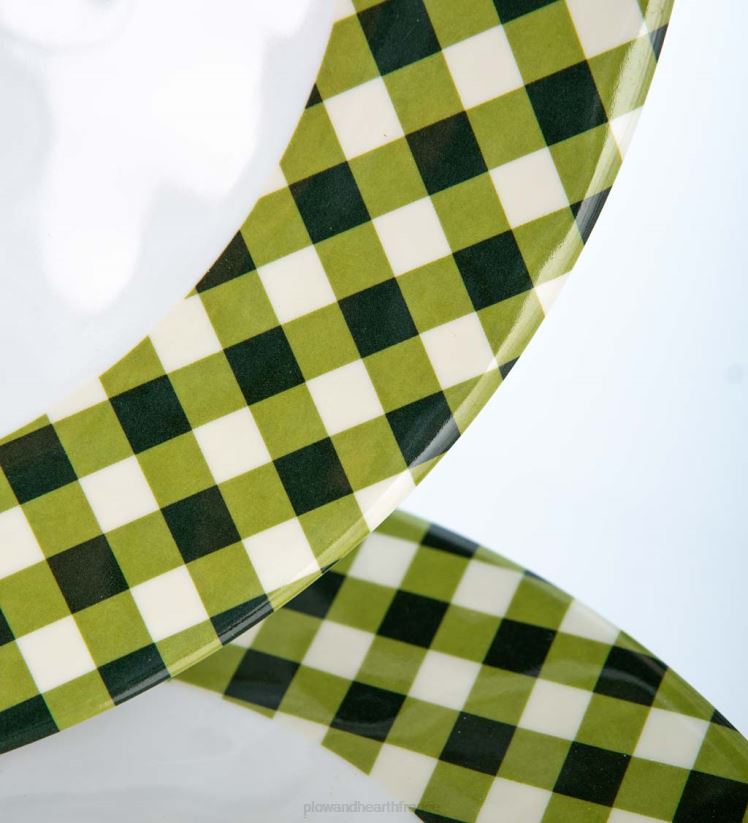 Plow & Hearth saisonniers et cadeaux assiettes plates en mélamine vichy bleu, lot de 6 - lac 0BNZ3199