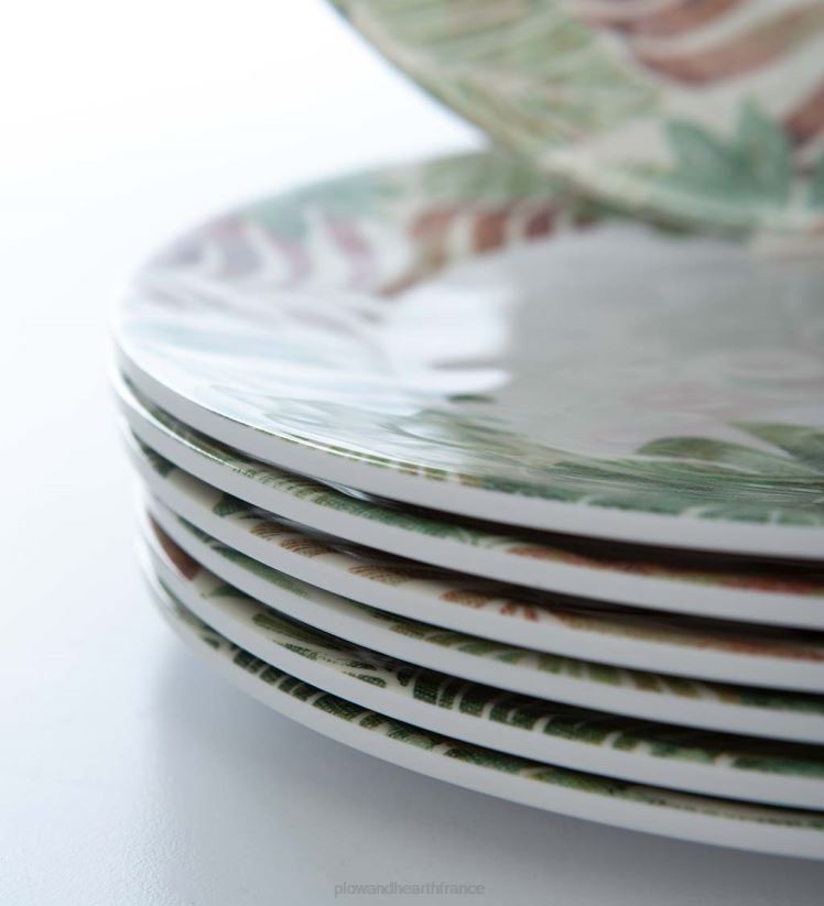 Plow & Hearth saisonniers et cadeaux assiettes plates en mélamine vichy bleu, lot de 6 - lac 0BNZ3199