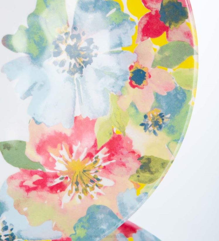 Plow & Hearth saisonniers et cadeaux assiettes à salade en mélamine jardin aquarelle, lot de 6 - jardin aquarelle 0BNZ3205