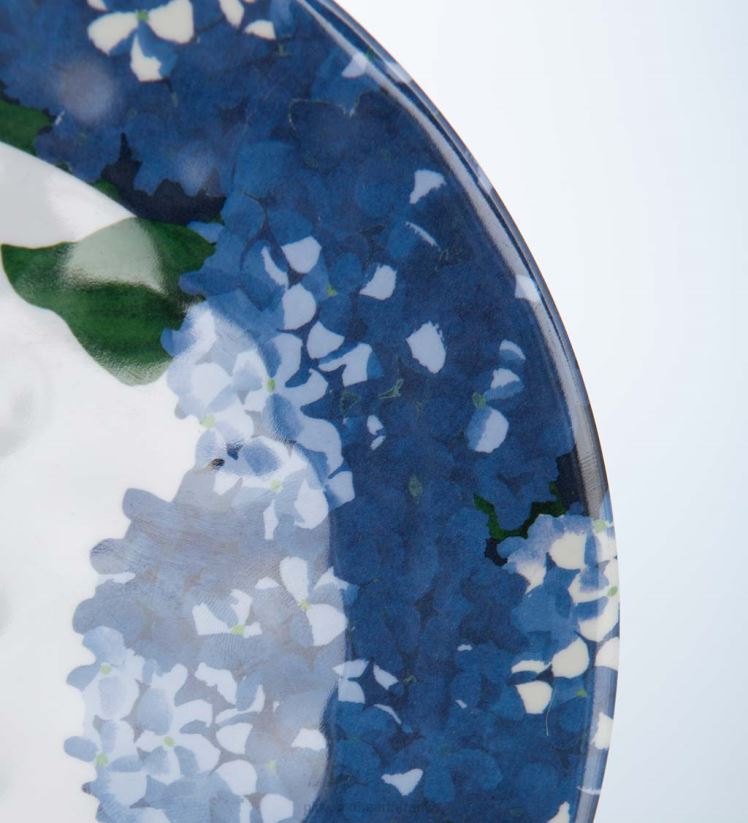 Plow & Hearth saisonniers et cadeaux assiettes à salade mélamine hortensia, lot de 6 - hortensia 0BNZ3123