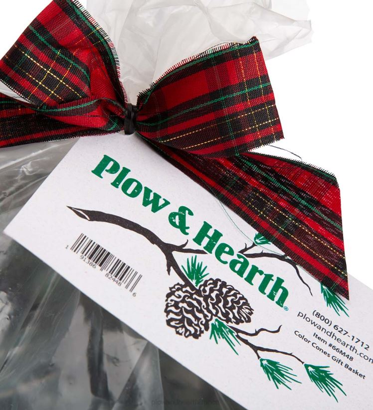 Plow & Hearth saisonniers et cadeaux Cônes de couleur de cheminée aux couleurs changeantes, 1 lb dans un panier-cadeau 0BNZ3252