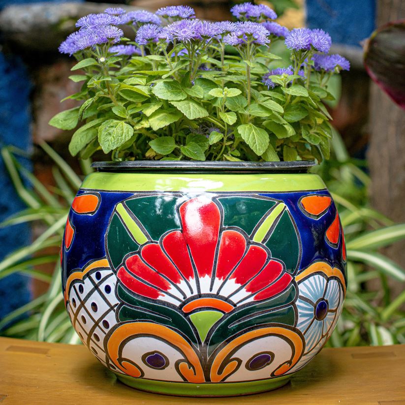 Plow & Hearth saisonniers et cadeaux jardinière baul talavera verte, moyenne 0BNZ3229