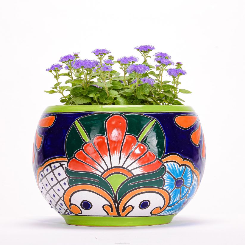 Plow & Hearth saisonniers et cadeaux jardinière baul talavera verte, moyenne 0BNZ3229