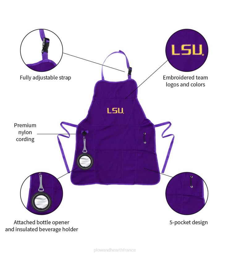 Plow & Hearth saisonniers et cadeaux tablier de grillade/cuisine de fierté d'équipe d'université de toile de coton de luxe - texas a & m 0BNZ3025