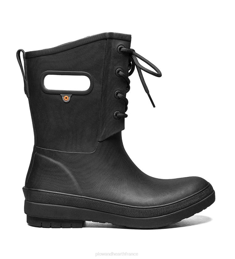 Plow & Hearth saisonniers et cadeaux Bogs Amanda Plush II - Bottes de pluie imperméables à lacets - Noir - Taille 07 0BNZ1075