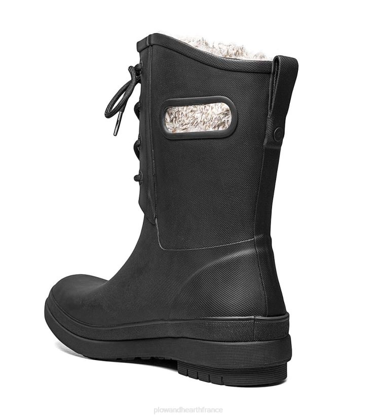 Plow & Hearth saisonniers et cadeaux Bogs Amanda Plush II - Bottes de pluie imperméables à lacets - Noir - Taille 07 0BNZ1075