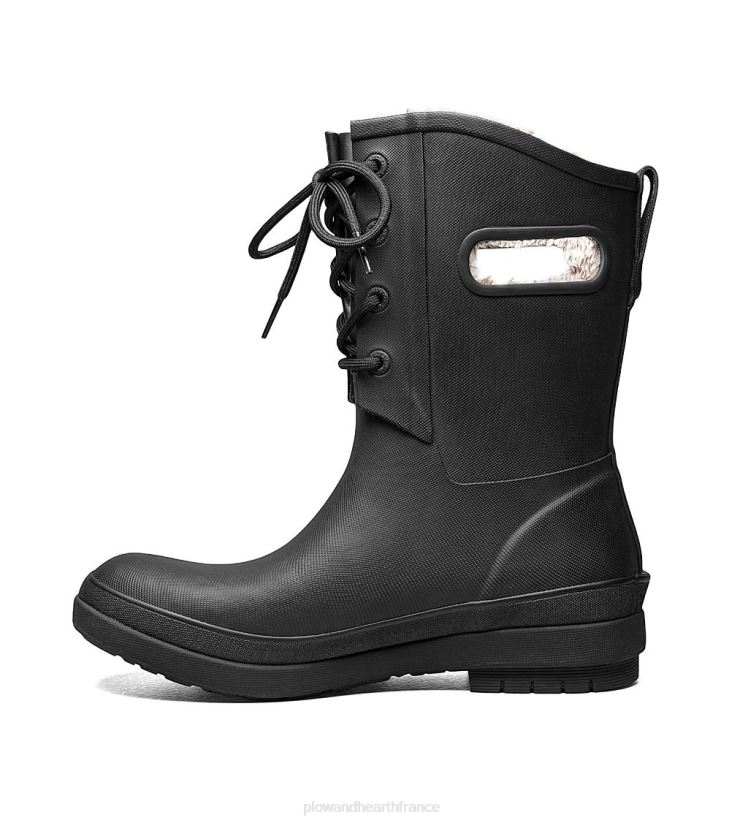 Plow & Hearth saisonniers et cadeaux Bogs Amanda Plush II - Bottes de pluie imperméables à lacets - Noir - Taille 07 0BNZ1075