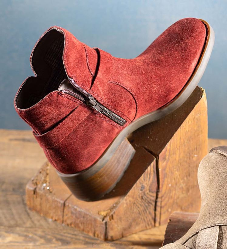 Plow & Hearth saisonniers et cadeaux bottine born tori à brides enveloppantes - rouge foncé - 7 0BNZ3047