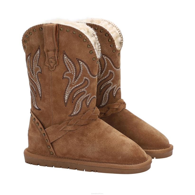 Plow & Hearth saisonniers et cadeaux lamo bottes wrangler en daim pour enfant - châtaigne - taille 1a 0BNZ3062