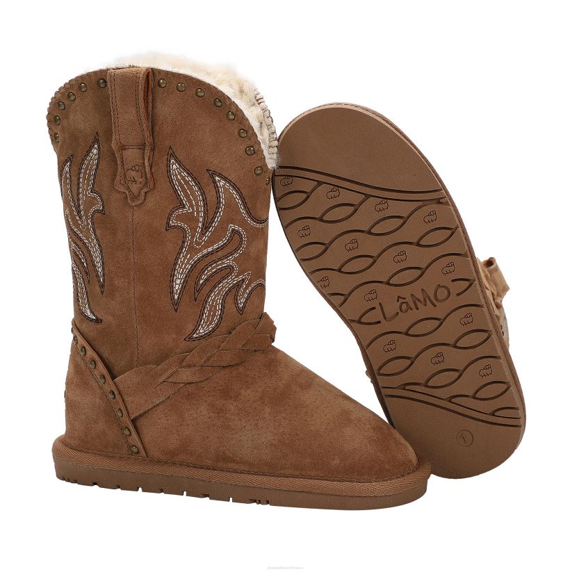 Plow & Hearth saisonniers et cadeaux lamo bottes wrangler en daim pour enfant - châtaigne - taille 1a 0BNZ3062