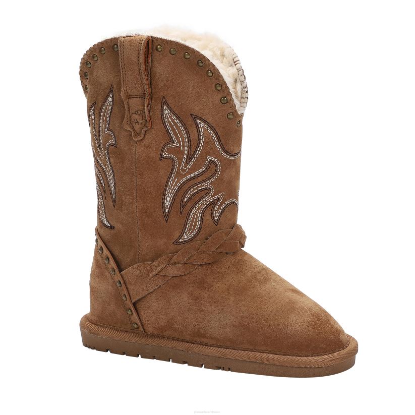 Plow & Hearth saisonniers et cadeaux lamo bottes wrangler en daim pour enfant - châtaigne - taille 1a 0BNZ3062
