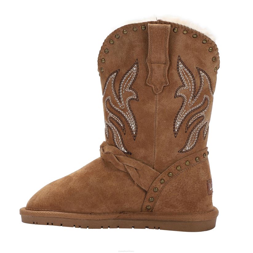 Plow & Hearth saisonniers et cadeaux lamo bottes wrangler en daim pour enfant - châtaigne - taille 1a 0BNZ3062
