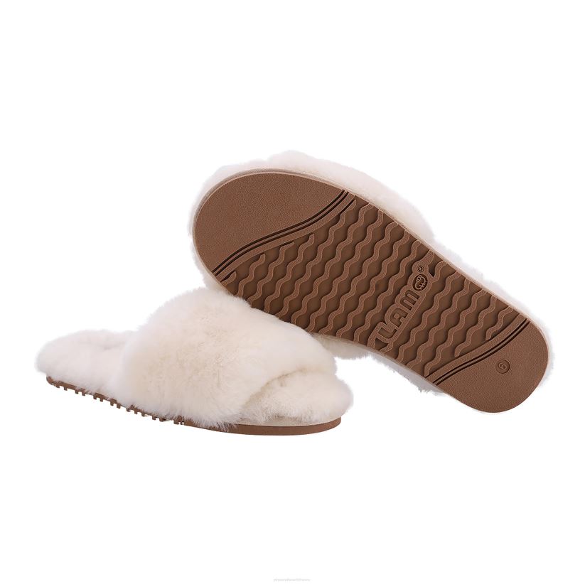 Plow & Hearth saisonniers et cadeaux lamo chausson femme naomi en peau de mouton - crème - m 0BNZ3057