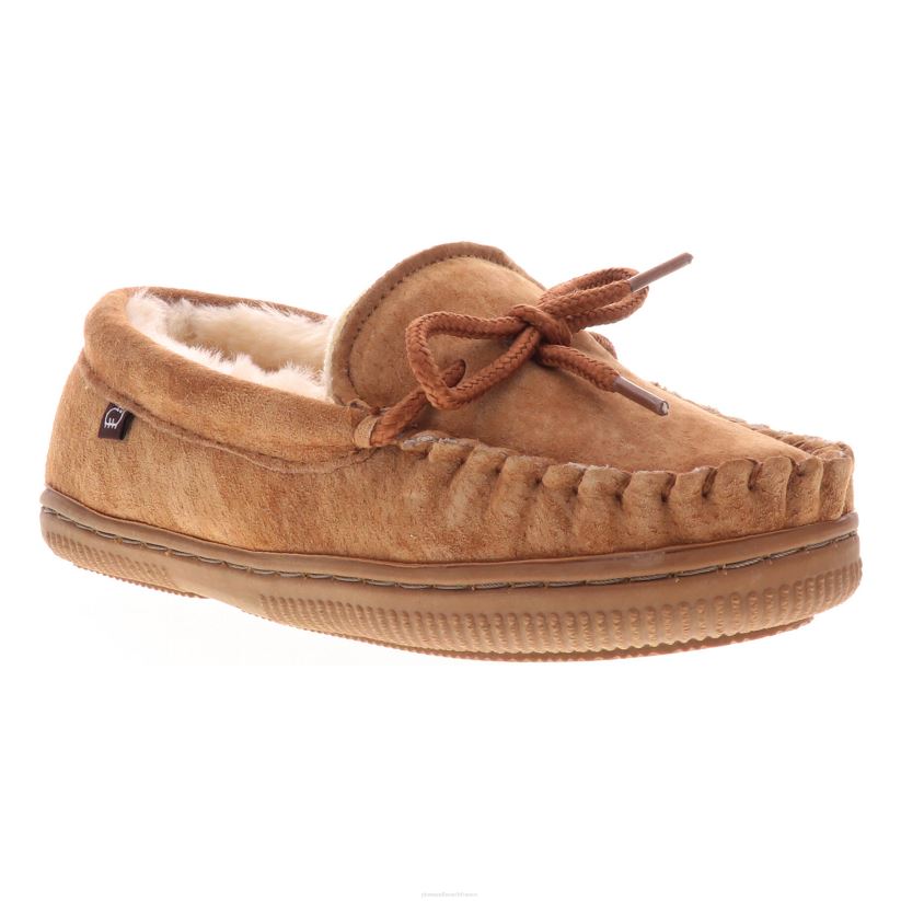 Plow & Hearth saisonniers et cadeaux lamo chaussons mocassins à enfiler en daim pour enfant - châtaigne - taille 1 an 0BNZ3021
