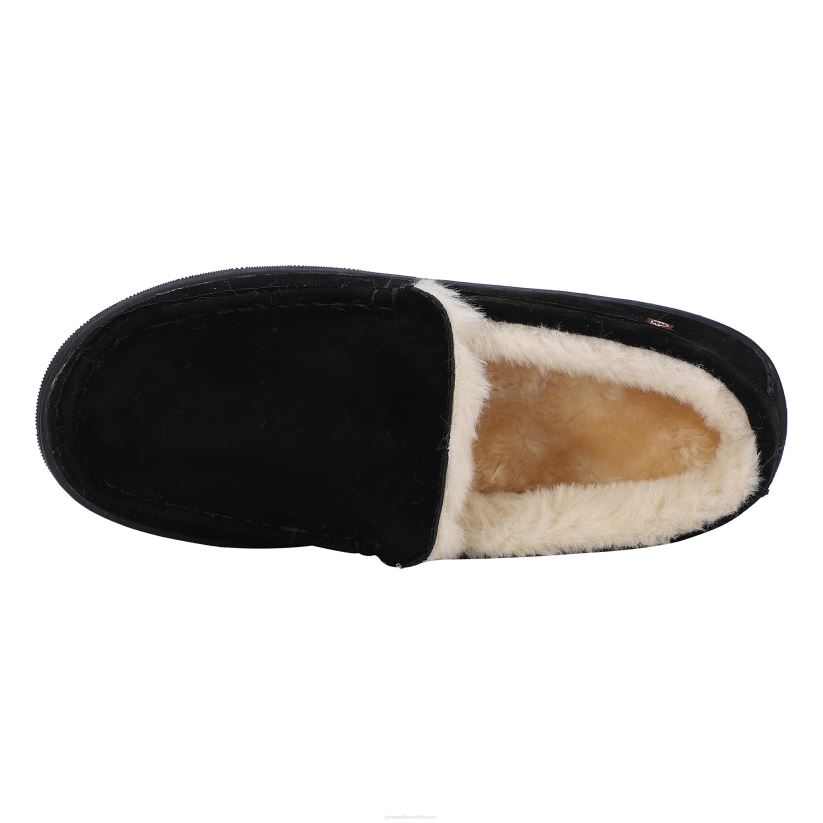 Plow & Hearth saisonniers et cadeaux lamo mocassins harrison en daim pour hommes - noir - taille 7 0BNZ3018