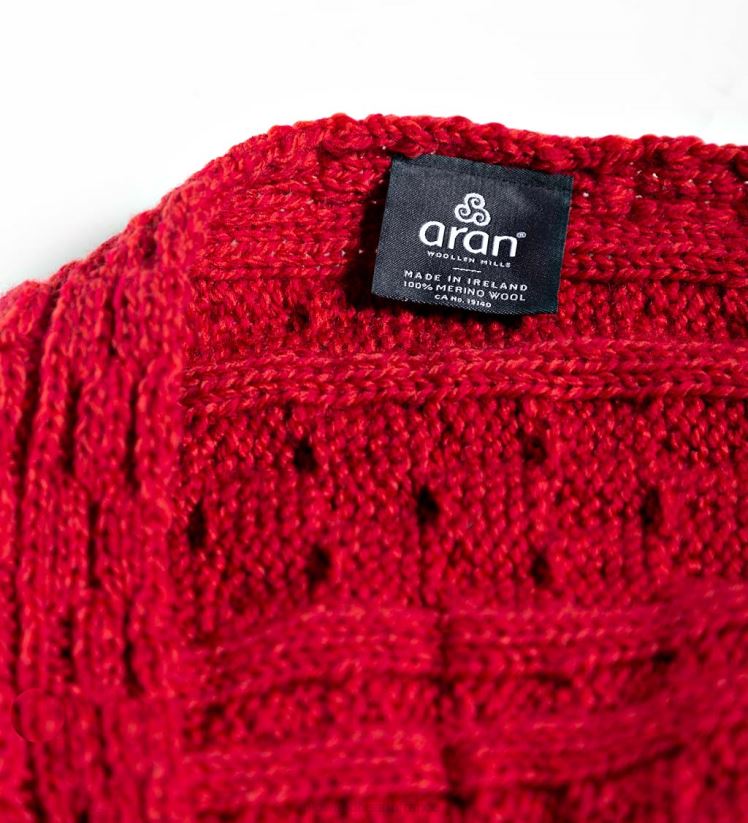 Plow & Hearth saisonniers et cadeaux pull cache-cœur en laine mérinos irlandaise pour femme - rouge 0BNZ3039