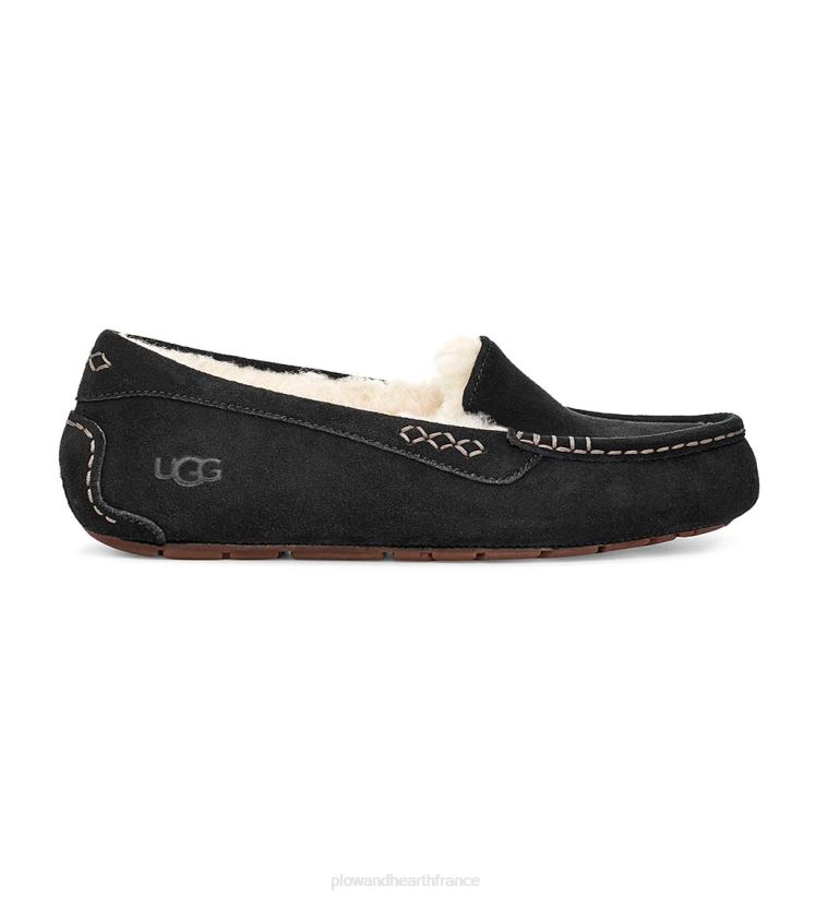 Plow & Hearth saisonniers et cadeaux ugg ansley pantoufles mocassins en daim pour femmes - noir - 5 0BNZ3053