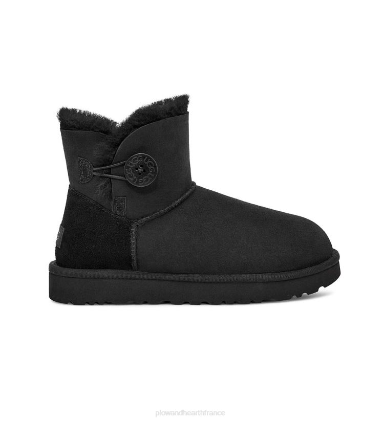 Plow & Hearth saisonniers et cadeaux ugg bottes mini bailey bouton ii pour femmes - noir - taille 10 0BNZ3064