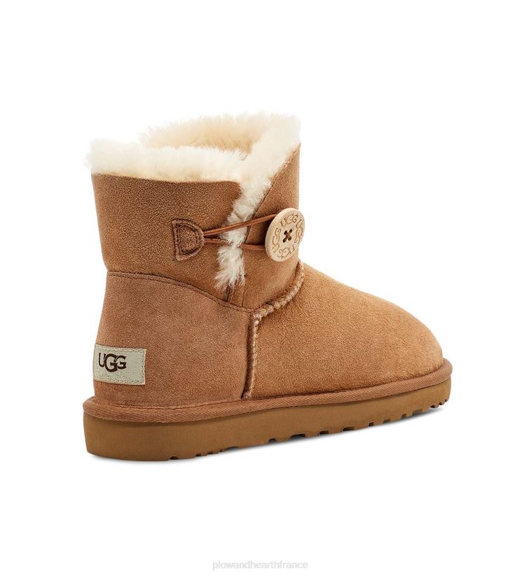 Plow & Hearth saisonniers et cadeaux ugg bottes mini bailey bouton ii pour femmes - noir - taille 10 0BNZ3064