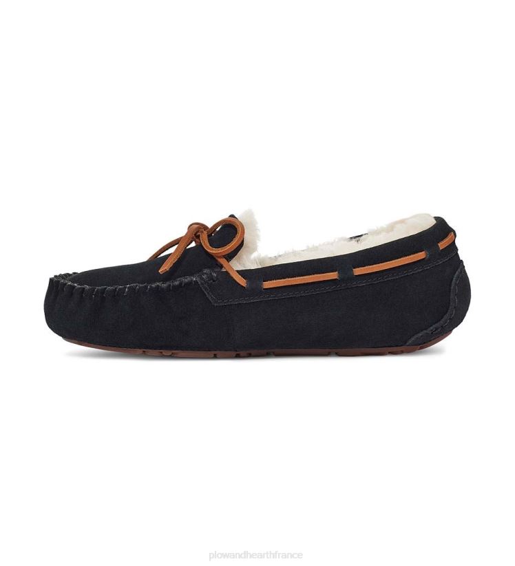 Plow & Hearth saisonniers et cadeaux ugg dakota pantoufles mocassins en daim pour femmes - noir - taille 6 0BNZ3058