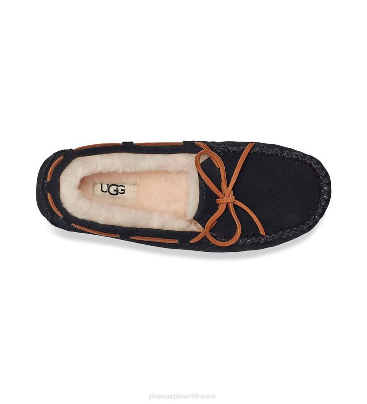 Plow & Hearth saisonniers et cadeaux ugg dakota pantoufles mocassins en daim pour femmes - noir - taille 6 0BNZ3058