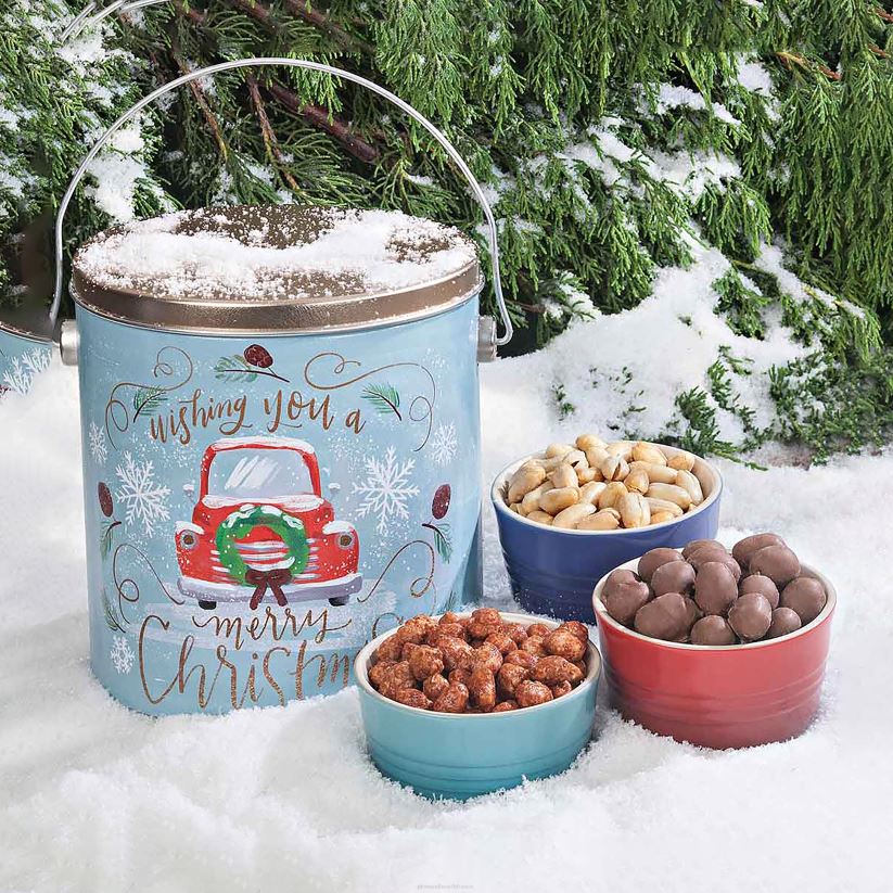 Plow & Hearth saisonniers et cadeaux boîte cadeau de Noël vintage avec de très grosses cacahuètes de Virginie 0BNZ3013