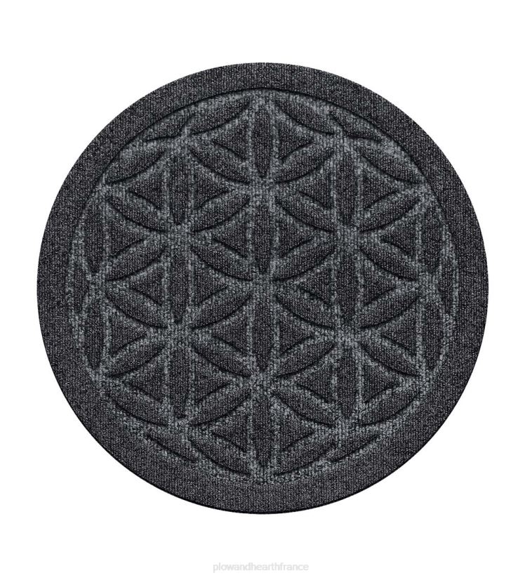 Plow & Hearth tapis et nattes Dessous de plat pour plantes fleur de vie Waterhog 17", lot de 2 - charbon de bois 0BNZ1970