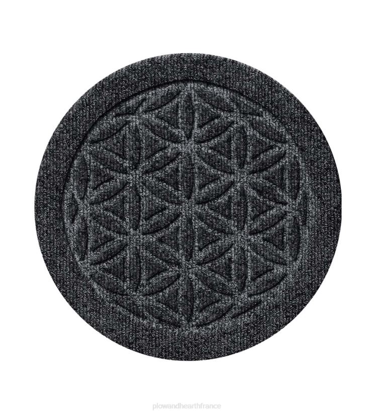 Plow & Hearth tapis et nattes Dessous de plat pour plantes fleur de vie waterhog 12", ensemble de 2 - charbon de bois 0BNZ1971