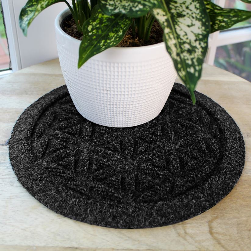 Plow & Hearth tapis et nattes Dessous de plat pour plantes fleur de vie waterhog 12