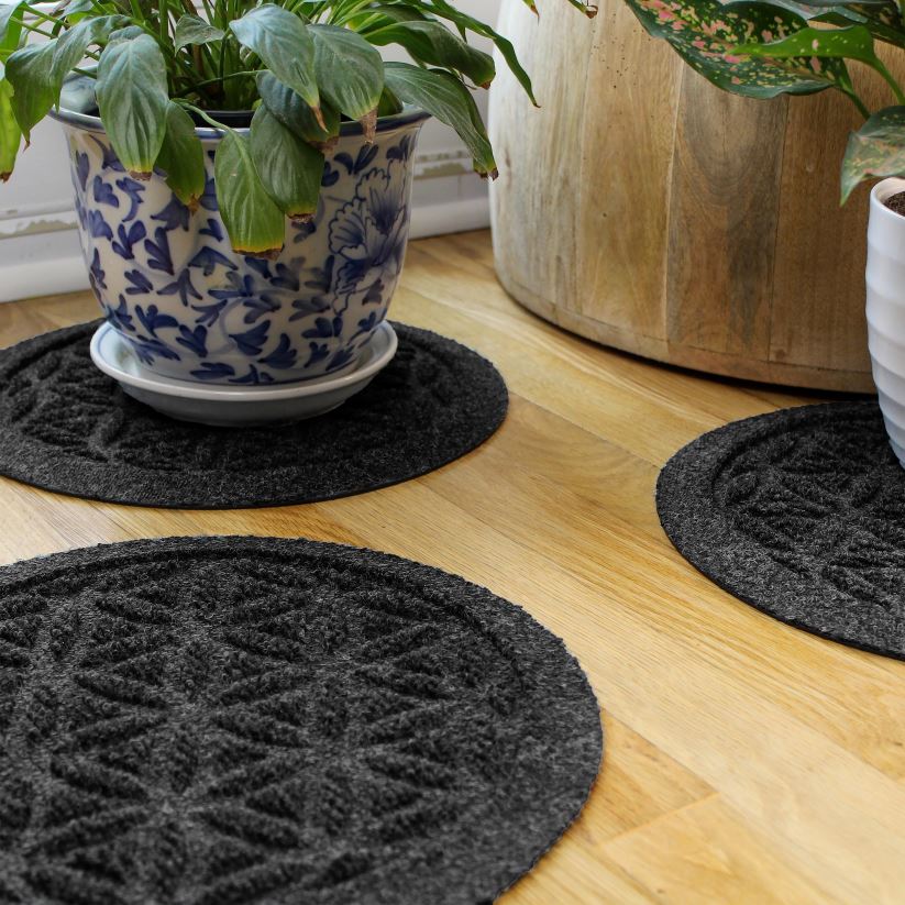 Plow & Hearth tapis et nattes Dessous de plat pour plantes fleur de vie waterhog 12
