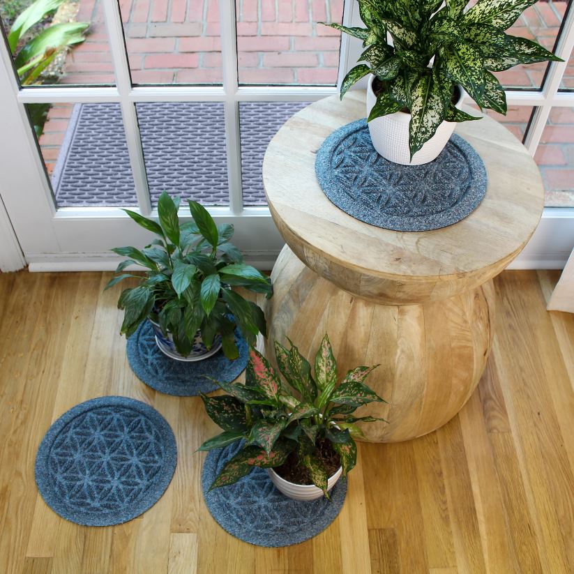 Plow & Hearth tapis et nattes Dessous de plat pour plantes fleur de vie waterhog 12