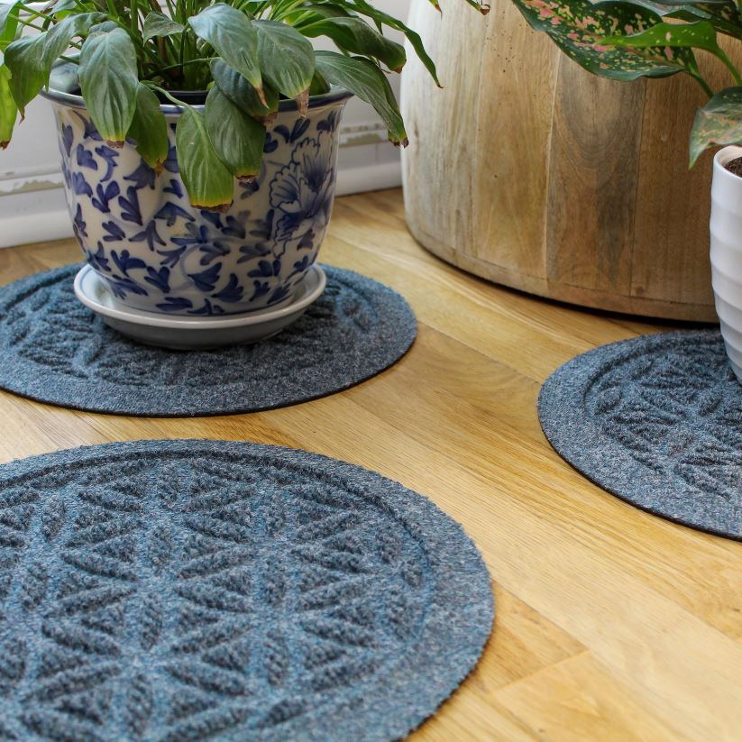 Plow & Hearth tapis et nattes Dessous de plat pour plantes fleur de vie waterhog 12