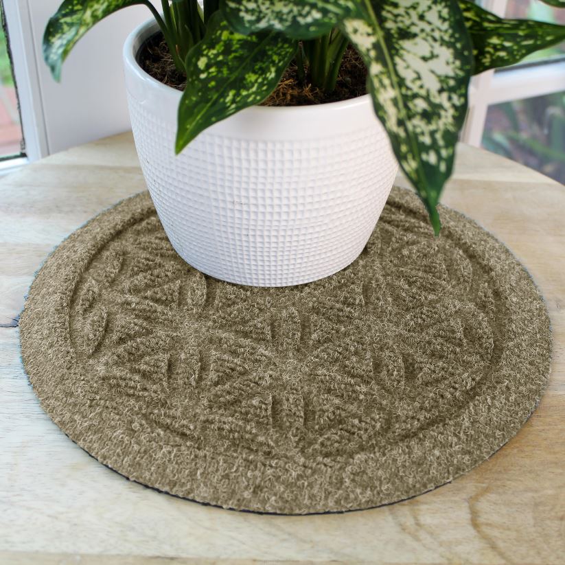 Plow & Hearth tapis et nattes Dessous de plat pour plantes fleur de vie waterhog 12