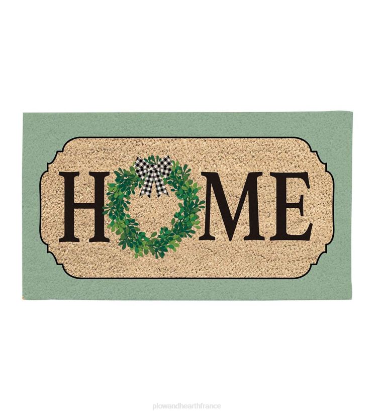 Plow & Hearth tapis et nattes Paillasson en fibre de coco avec couronne de maison de ferme 0BNZ1366