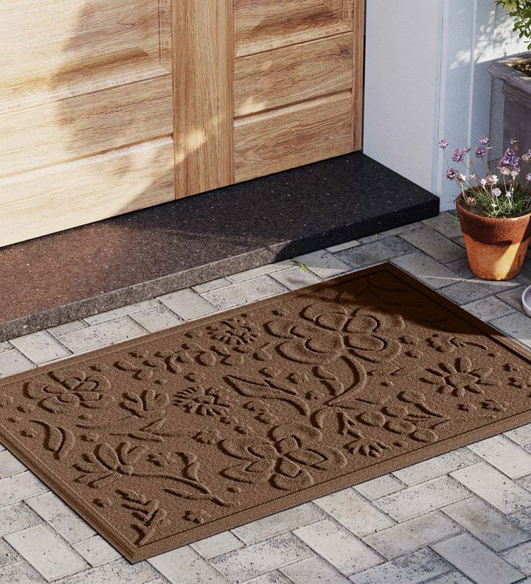 Plow & Hearth tapis et nattes Paillasson floral intérieur/extérieur Waterhog, 2' x 3' - anthracite 0BNZ1319