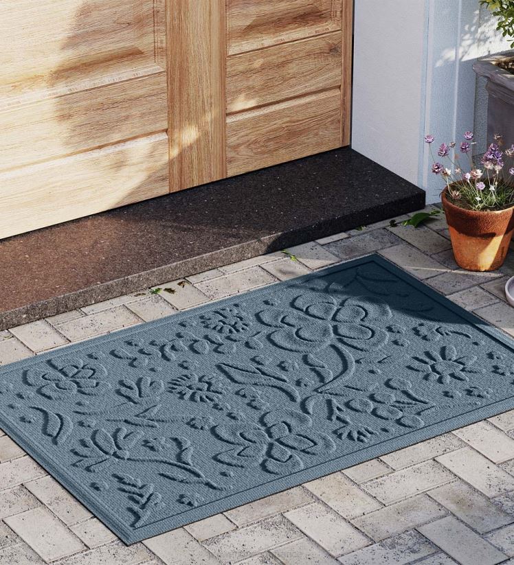 Plow & Hearth tapis et nattes Paillasson floral intérieur/extérieur Waterhog, 2' x 3' - anthracite 0BNZ1319