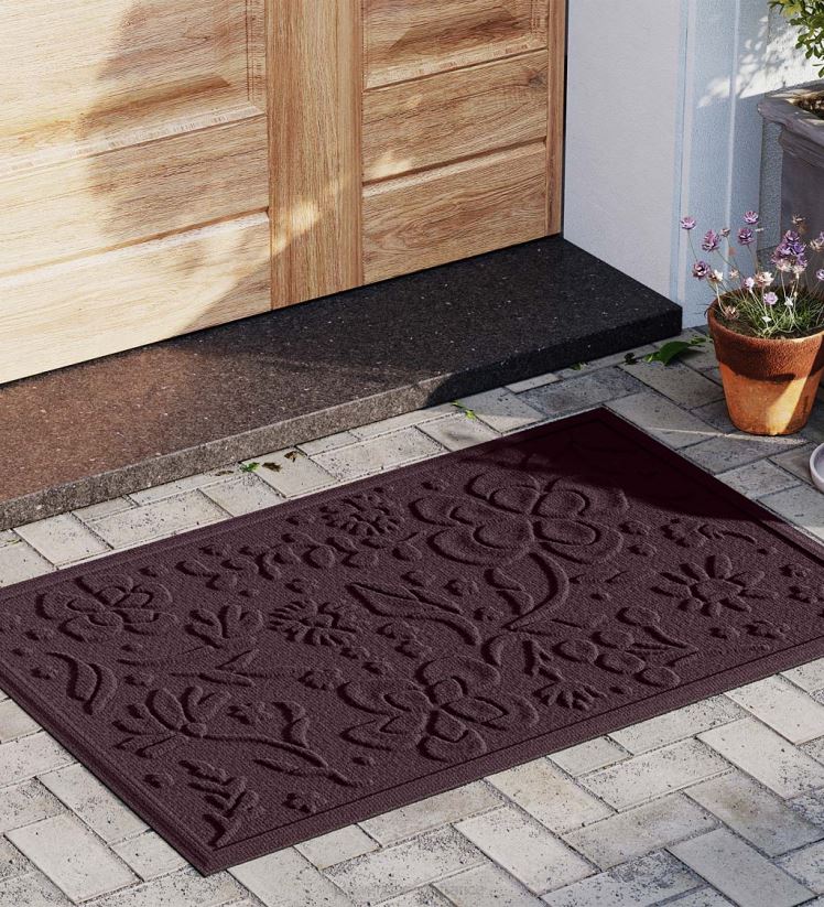 Plow & Hearth tapis et nattes Paillasson floral intérieur/extérieur Waterhog, 2' x 3' - anthracite 0BNZ1319