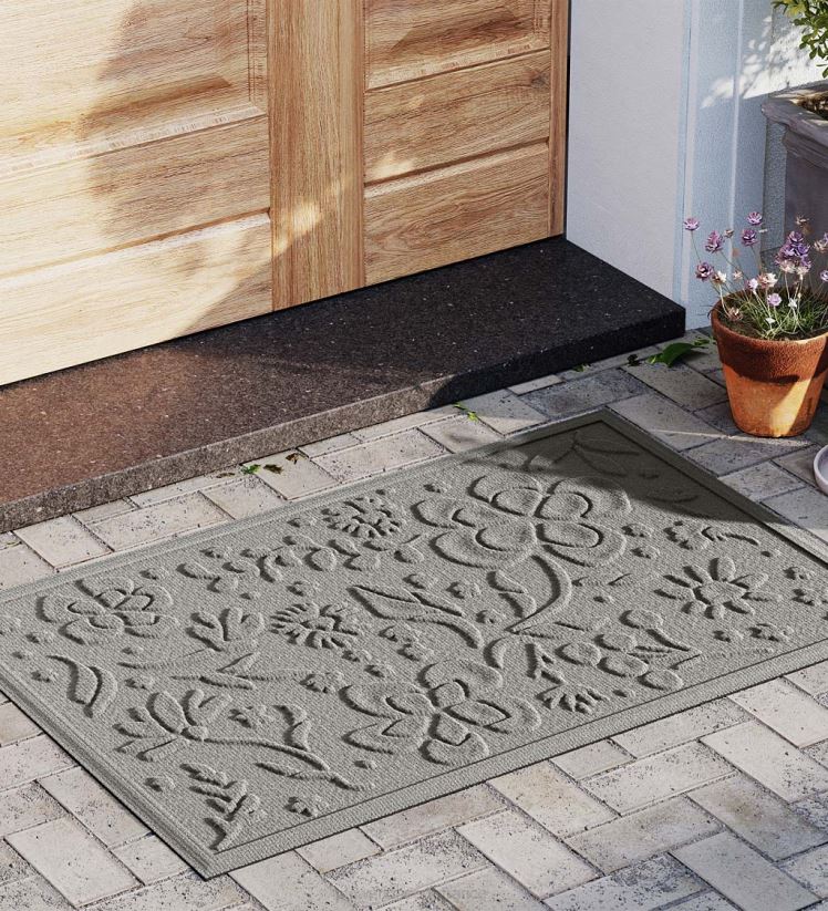 Plow & Hearth tapis et nattes Paillasson floral intérieur/extérieur Waterhog, 2' x 3' - anthracite 0BNZ1319