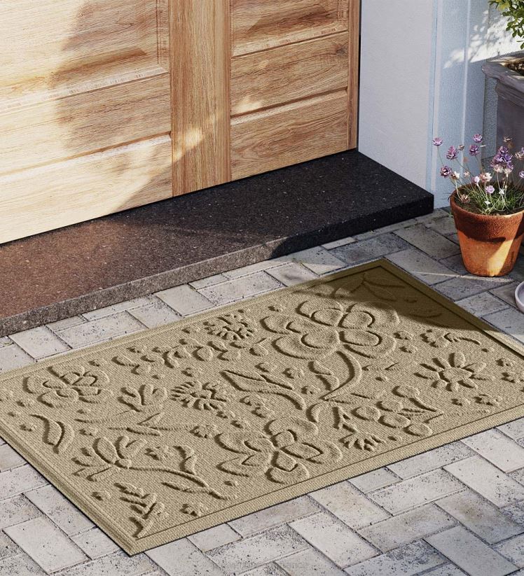 Plow & Hearth tapis et nattes Paillasson floral intérieur/extérieur Waterhog, 2' x 3' - anthracite 0BNZ1319