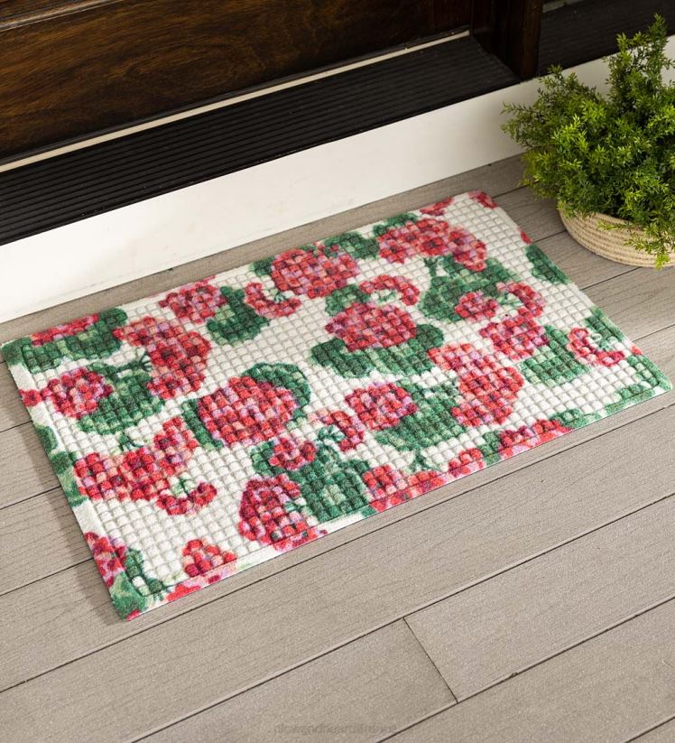 Plow & Hearth tapis et nattes Paillasson imprimé waterhog, motif géranium champêtre 0BNZ1324