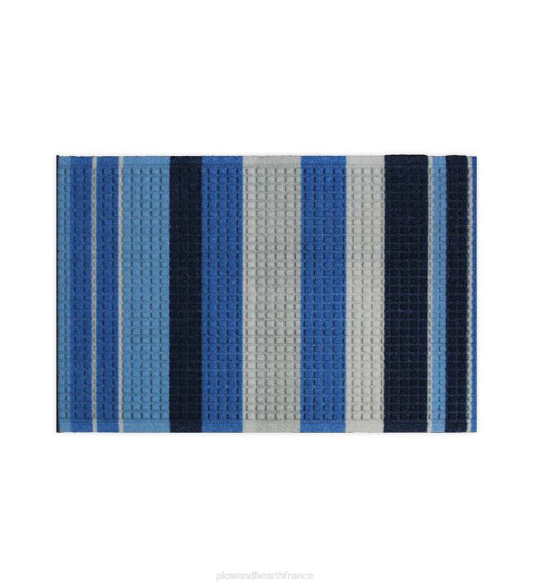 Plow & Hearth tapis et nattes Paillasson imprimé waterhog, motif rayé - bleu 0BNZ1344