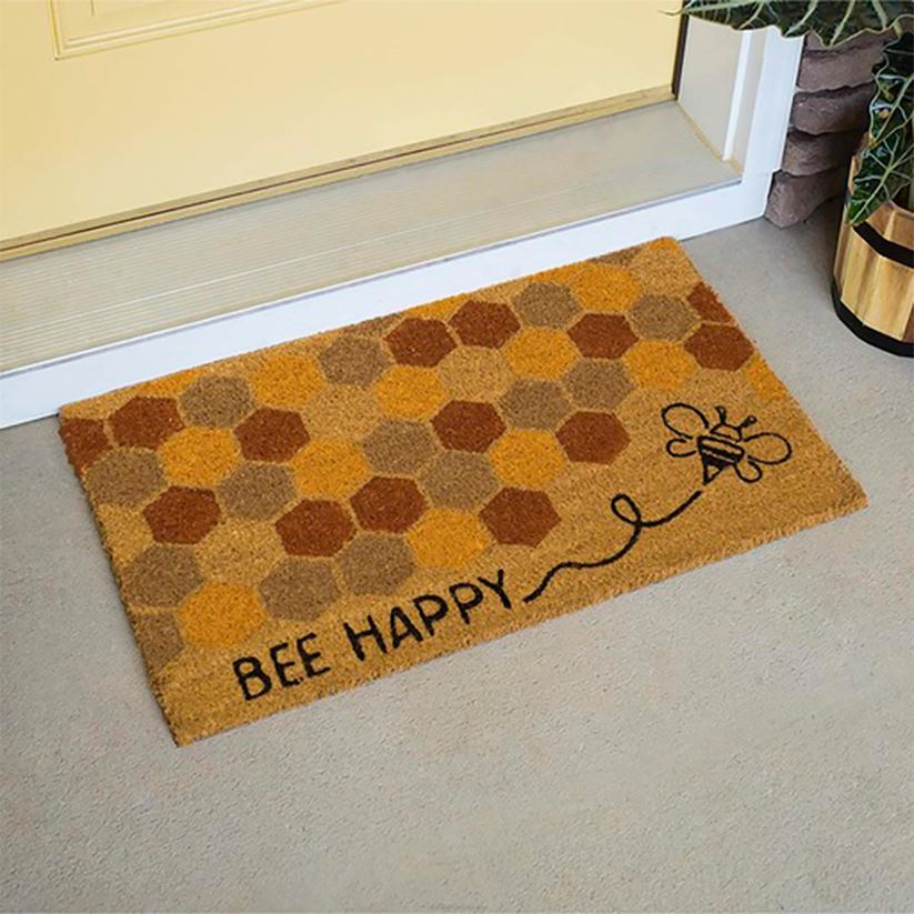 Plow & Hearth tapis et nattes Tapis de coco Bee Happy 0BNZ1936
