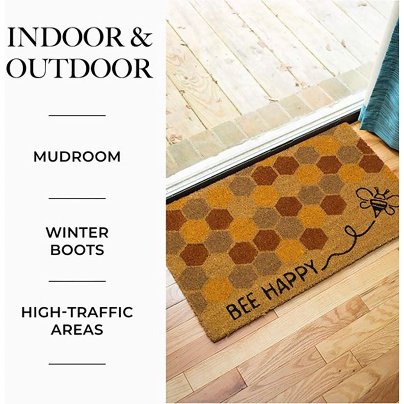 Plow & Hearth tapis et nattes Tapis de coco Bee Happy 0BNZ1936