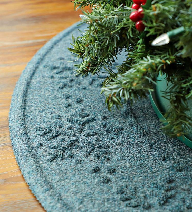 Plow & Hearth tapis et nattes Tapis de sapin de Noël anti-déversement Waterhog en forme de flocon de neige - bleu 0BNZ1954
