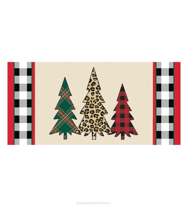 Plow & Hearth tapis et nattes Tapis interrupteur sassafras à imprimé mixte d'arbres de Noël 0BNZ1525