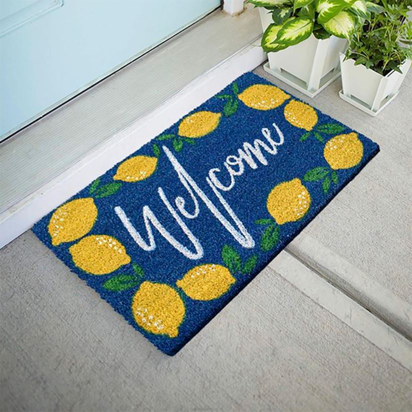 Plow & Hearth tapis et nattes Tapis vinyl en coco Bienvenue citrons 0BNZ1952