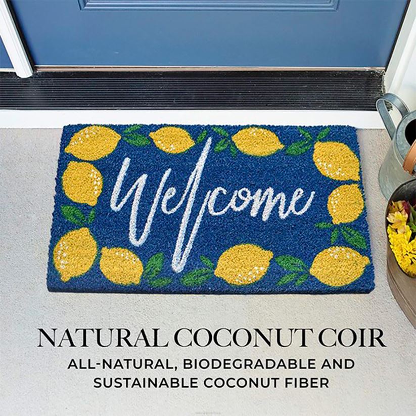 Plow & Hearth tapis et nattes Tapis vinyl en coco Bienvenue citrons 0BNZ1952