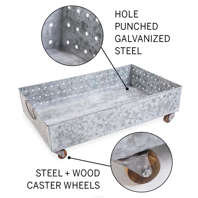 Plow & Hearth tapis et nattes bac à bottes roulant en acier galvanisé 0BNZ1942